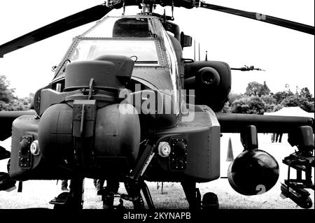 Hélicoptère Apache exposé au Cosford Air Show, 2015. Banque D'Images