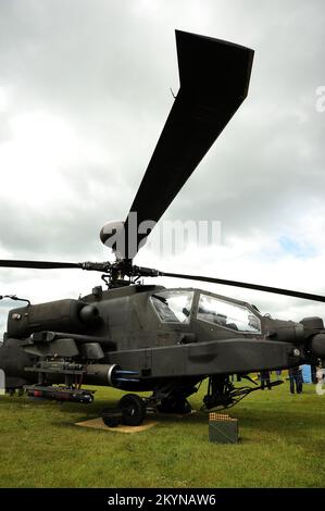 Hélicoptère Apache exposé au Cosford Air Show, 2015. Banque D'Images