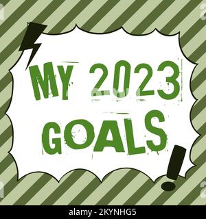Affiche textuelle indiquant mes objectifs 2023. Concept d'entreprise définissant des objectifs ou des plans personnels pour l'année en cours Banque D'Images