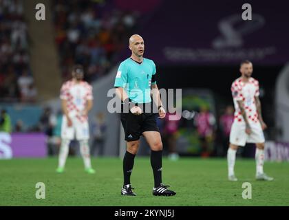 1st décembre 2022 ; stade Ahmed bin Ali, Al Rayyan, Qatar ; coupe du monde de football de la FIFA, Croatie contre Belgique ; arbitre Anthony Taylor Banque D'Images