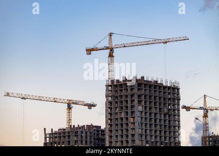 Moscou, Russie - 16 novembre 2022: Construction d'un complexe résidentiel Banque D'Images