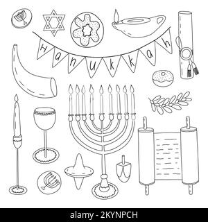 Ensemble d'éléments de conception Vector Hanukkah Illustration de Vecteur