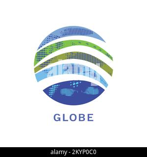 Logo vintage globe vector icône avec fond blanc Illustration de Vecteur