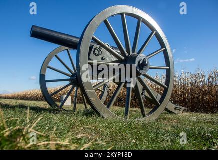 Canon de la guerre civile au parc militaire national de Gettysburg Banque D'Images