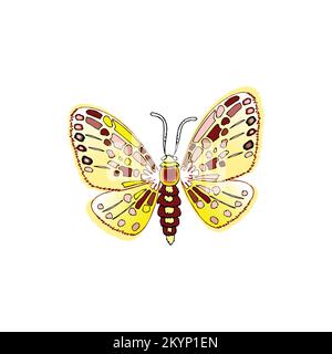 Art of glossariata papillon vecteur modèle avec un fond blanc Illustration de Vecteur