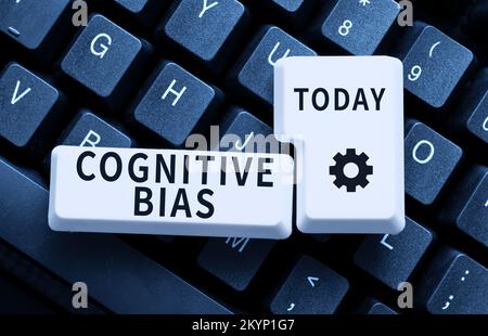 Signe montrant des biais cognitifs. Mot pour le traitement psychologique des troubles mentaux Banque D'Images