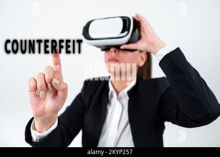 Texte d'écriture contrefaçon. Internet concept fait en imitation de quelque chose d'autre avec l'intention de tromper Banque D'Images
