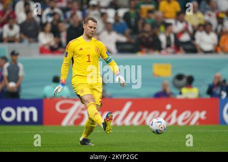 Doha, Al Khor, Qatar, Qatar. 1st décembre 2022. AL KHOR, QATAR - DÉCEMBRE 1 : le joueur de l'Allemagne Manuel Neuer passe le ballon lors du match de la coupe du monde de la FIFA, Qatar 2022 groupe E entre le Costa Rica et l'Allemagne au stade Al Bayt sur 1 décembre 2022 à Doha, Qatar. (Credit image: © Florencia Tan Jun/PX Imagens via ZUMA Press Wire) Banque D'Images