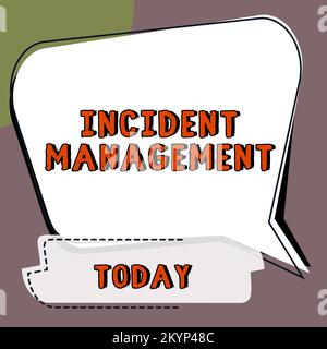 Gestion des incidents de texte d'écriture manuscrite. Processus de présentation commerciale pour retourner le service aux dangers normaux et corrects Banque D'Images