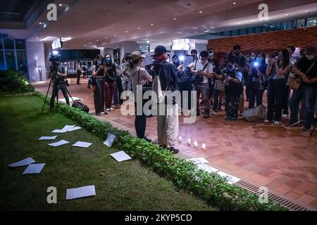 Hong Kong, Chine. 29th novembre 2022. Les manifestants se rassemblent pendant la manifestation. Alors que Pékin poursuit la politique zéro-covid-19, des étudiants chinois de la région continentale de l'Université de Hong Kong ont protesté, montrant leur soutien contre cette politique. La nouvelle vague de protestations a été l’une des principales voix de l’opposition depuis les manifestations de la place 4 juin-Tienanmen en 1989. Crédit : SOPA Images Limited/Alamy Live News Banque D'Images