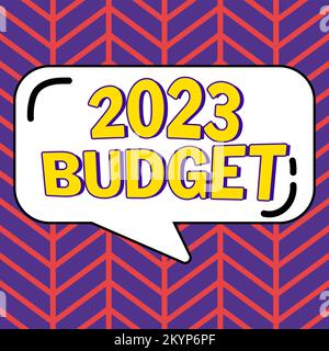 Légende conceptuelle Budget 2023. Approche commerciale Plan financier de l'entreprise pour la nouvelle année Stratégie d'investissement Banque D'Images