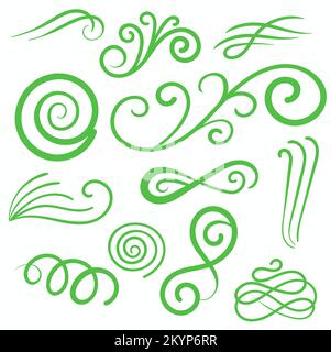 Logo décoratif Swirls vert Illustration de Vecteur