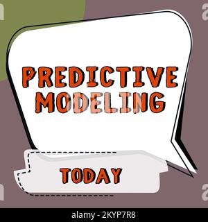 Affiche affichant la modélisation prédictive. Présentation de l'entreprise stratégie de maintenance basée sur l'analyse prédictive Banque D'Images