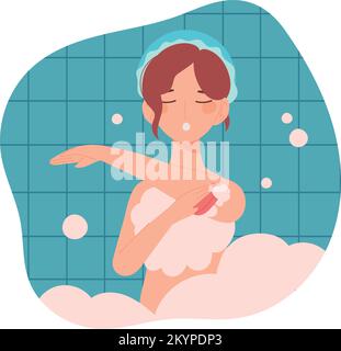 Prendre un bain femme Illustration de Vecteur