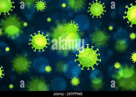 Concept de coronavirus COVID-19. Concept médical pandémique avec cellules dangereuses. Illustration vectorielle Illustration de Vecteur