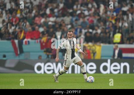 Doha, Al Khor, Qatar, Qatar. 1st décembre 2022. AL KHOR, QATAR - DÉCEMBRE 1 : le joueur d'Allemagne David Raum dirige le ballon lors du match de la coupe du monde de la FIFA, Qatar 2022, groupe E entre le Costa Rica et l'Allemagne, au stade Al Bayt sur 1 décembre 2022 à Doha, au Qatar. (Credit image: © Florencia Tan Jun/PX Imagens via ZUMA Press Wire) Banque D'Images