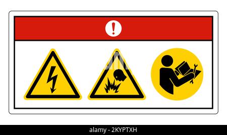 Danger risque d'électrocution symbole de risque d'électrocution sur fond blanc Illustration de Vecteur