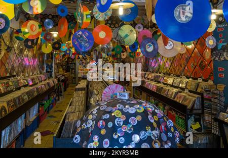 Magasin de disques vinyle. San Telmo, Buenos Aires. Banque D'Images