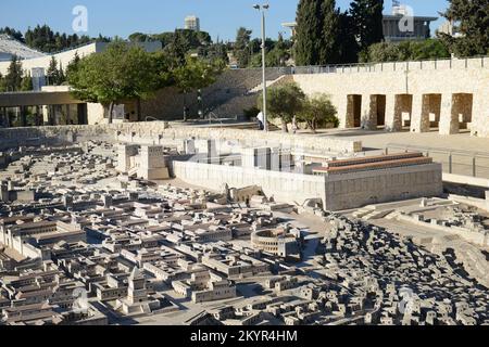 Le modèle de Jérusalem à la fin de la période du deuxième Temple au Musée d'Israël à Givat RAM, Jérusalem, Israël. Banque D'Images