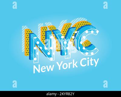 Typographie d'illustration. NYC : New York. Illustration de Vecteur