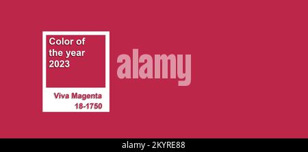 Couleur de l'année 2023 Viva Magenta. Concept de minimalisme. Banque D'Images