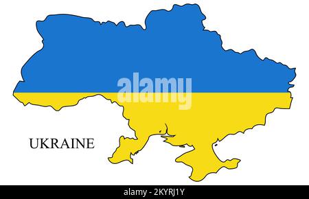 Illustration vectorielle de la carte de l'Ukraine. Économie mondiale. Pays célèbre. Europe de l'est. Europe. Illustration de Vecteur
