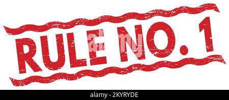 RÈGLE NO 1 texte écrit sur les lignes rouges cachet signe. Banque D'Images