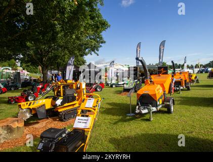 EXETER, DEVON, Royaume-Uni - 1 JUILLET 2022 stand commercial - Elmstar Machinery Banque D'Images