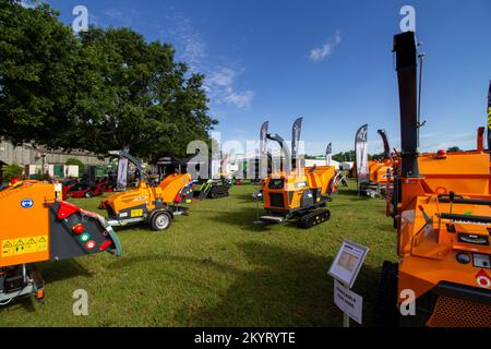 EXETER, DEVON, Royaume-Uni - 1 JUILLET 2022 stand commercial - Elmstar Machinery Banque D'Images