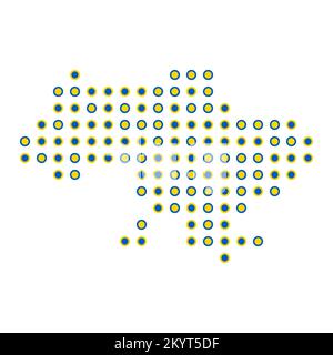 Ukraine Map Silhouette illustration de motif génératif Pixelated Illustration de Vecteur