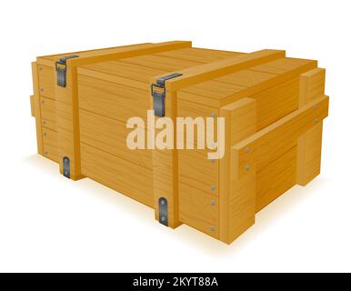 coffret en bois militaire pour armes et munitions illustration vectorielle isolée sur fond blanc Illustration de Vecteur