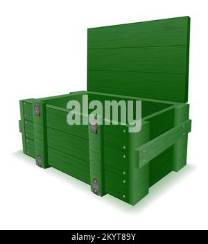 coffret en bois militaire pour armes et munitions illustration vectorielle isolée sur fond blanc Illustration de Vecteur