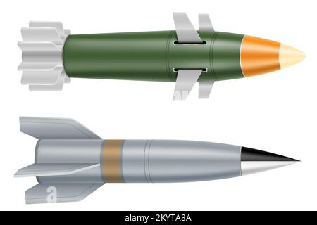 illustration du vecteur de missile militaire balistique à longue portée isolée sur fond blanc Illustration de Vecteur