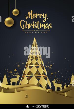 2022 bonne année contexte pour votre carte de voeux et de circulaires ou invitations de fête à thème de la nouvelle année joyeux Noël poster design pour les événements. abstr Illustration de Vecteur