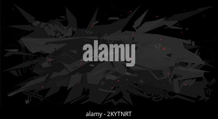 Résumé Noir foncé futuriste Mecha Gundam Cyberpunk style coloré urbain Art Graffiti Vector Illustration Template arrière-plan Illustration de Vecteur