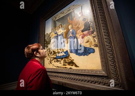 La Nativité de Piero a été restaurée à la Galerie nationale après une restauration de trois ans. PHOTO : JEFF GILBERT 29th novembre 2022, Londres, Royaume-Uni Banque D'Images