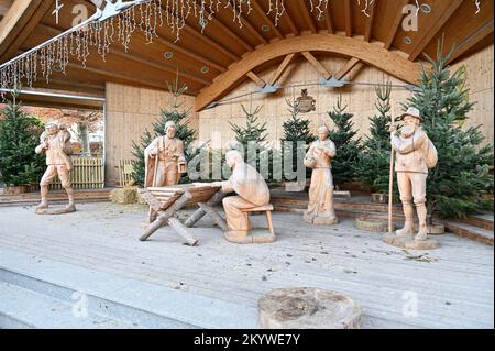 Strobl, haute-Autriche, Autriche. Berceau de Noël à Strobl sur le lac Wolfgang Banque D'Images
