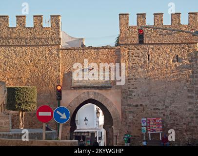 La porte de Jerez à Tarifa, Espagne Banque D'Images