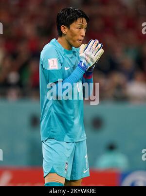 Kim Seung-gyu, gardien de but sud-coréen, lors du match H de la coupe du monde de la FIFA au stade Education City à Al-Rayyan, au Qatar. Date de la photo: Vendredi 2 décembre 2022. Banque D'Images