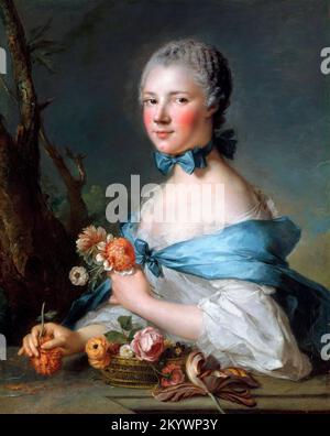 Portrait d'une femme, appelée marquise Perrin de Cypierre par Jean-Marc Nattier (1685-1766), huile sur toile, 1753 Banque D'Images