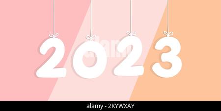 2023 heureux nouvel an moderne design tendance numéros suspendus Illustration de Vecteur