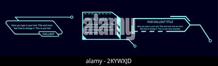 Collection de bandeaux technologiques modernes de style cyber-punk. Badges technologiques futuristes. Illustration de Vecteur