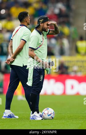 Lusail, Lusail, Qatar, Qatar. 2nd décembre 2022. LUSAIL, QATAR - DÉCEMBRE 2 : le joueur du Brésil Neymar réagit avant le match G de la coupe du monde de la FIFA, Qatar 2022 entre le Brésil et le Cameroun au stade Lusail sur 2 décembre 2022 à Lusail, Qatar. (Credit image: © Florencia Tan Jun/PX Imagens via ZUMA Press Wire) Credit: ZUMA Press, Inc./Alamy Live News Banque D'Images