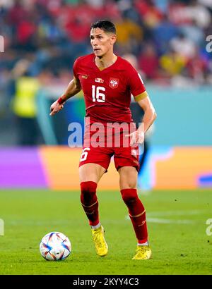 Sasa Lukic de Serbie lors du match G de la coupe du monde de la FIFA au stade 974 à Doha, au Qatar. Date de la photo: Vendredi 2 décembre 2022. Banque D'Images