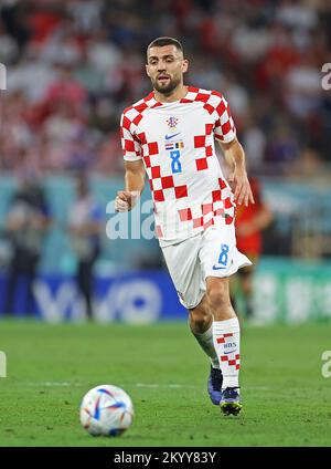 1st décembre 2022 ; stade Ahmed bin Ali, Al Rayyan, Qatar ; coupe du monde de football de la FIFA, Croatie contre Belgique ; Mateo Kovacic de Croatie Banque D'Images