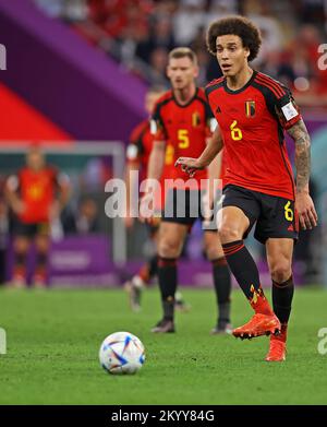 1st décembre 2022 ; stade Ahmed bin Ali, Al Rayyan, Qatar ; coupe du monde de football de la FIFA, Croatie contre Belgique ; Axel Witsel de Belgique Banque D'Images