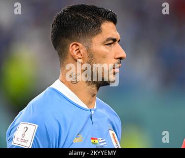 Al Wakrah, Qatar. 02nd décembre 2022. Luis Suarez de l'Uruguay lors de la coupe du monde de la FIFA Qatar 2022 Group H match entre le Ghana et l'Uruguay au stade Al Janoub à Al Wakrah, Qatar sur 2 décembre 2022 (photo par Andrew Surma/ Credit: SIPA USA/Alay Live News Banque D'Images