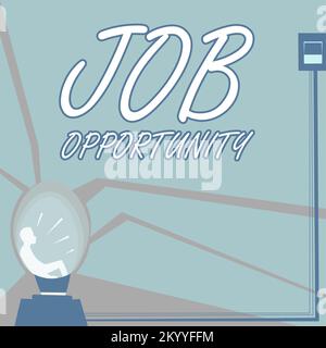 Rédaction affichant le texte opportunité d'emploi. Mot écrit sur une opportunité d'emploi ou la chance d'obtenir un emploi Banque D'Images