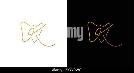 Moderne et luxueux lettre K initiales logo dentiste design Illustration de Vecteur