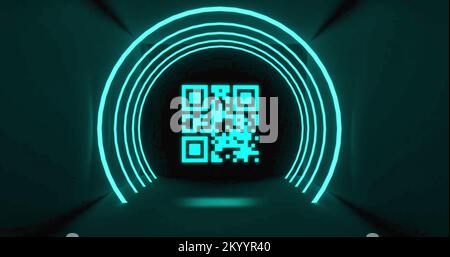 Illustration du code QR blanc clignotant Banque D'Images